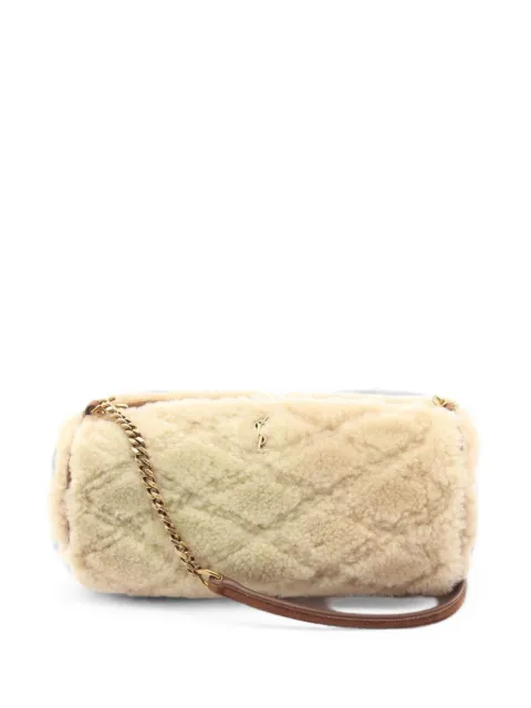 Saint Laurent Pre-Owned 2000s mini Sade quilted shearling shoulder bag Neutrals 1098281