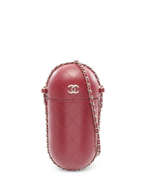CHANEL Pre-Owned 2018-2019 matelassé chain crossbody bag Red 110213826022764