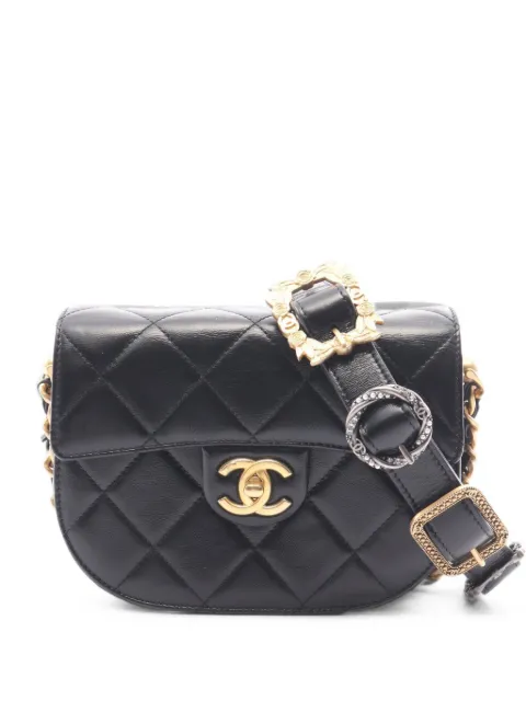 CHANEL Pre-Owned 2021s Matelassé chain mini bag Black 1102141H6TPK5PE