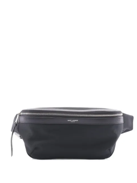 Saint Laurent Pre-Owned 2020s leather-trim belt bag Black 1101980