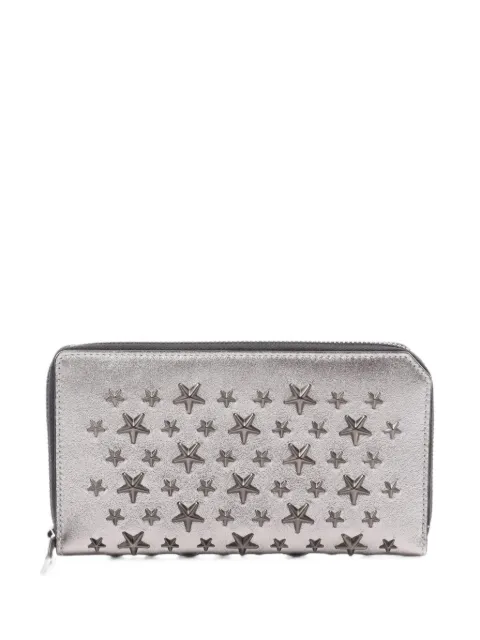 Jimmy Choo Pre-Owned 2010s Carnaby star-stud wallet Silver 1103152