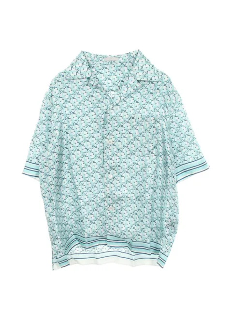 Christian Dior Pre-Owned 2010s Oblique pixel short-sleeve shirt Blue 1098735