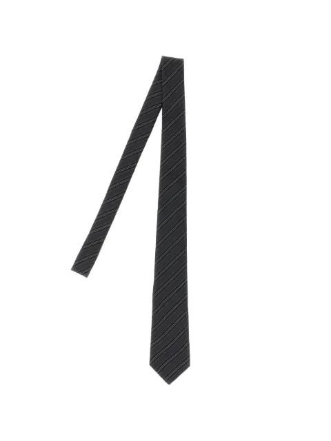 Saint Laurent striped-tie in silk jacquard Grey A0012X3Y0091278