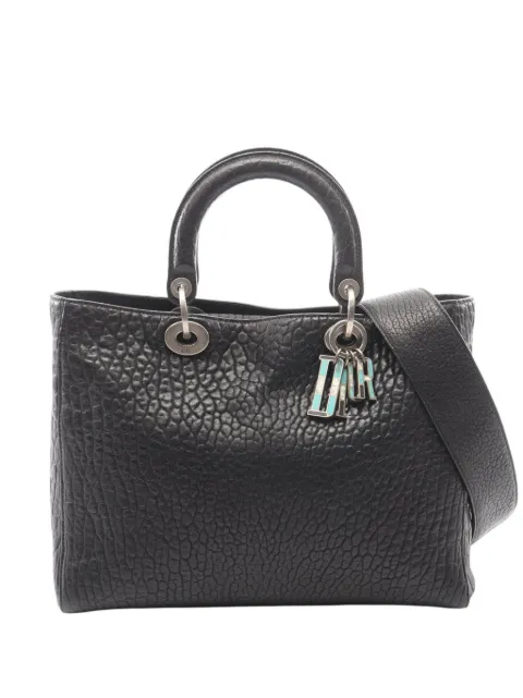 Christian Dior Pre-Owned 2010-2026 Medium Pebbled Calfskin Diorissimo satchel Black S4D4Z4WKU26WCK96