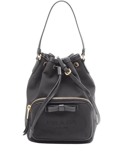 Prada Pre-Owned 2010-2026 Canapa Logo Duet bucket bag Black N75B5VMHWI2PQH4Y
