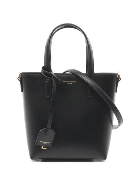 Saint Laurent Pre-Owned 2020s mini leather tote bag Black 1102043