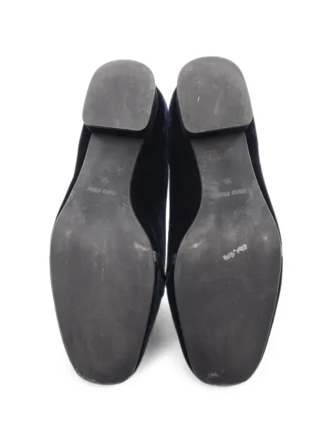 Miu Miu Pre-Owned 2010s Bijou crystal-embellished ballet flats Blue 1098989