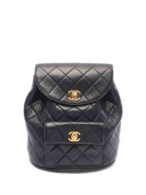 CHANEL Pre-Owned 1994-1996 Matelassé turn-lock backpack Black 11036993241820