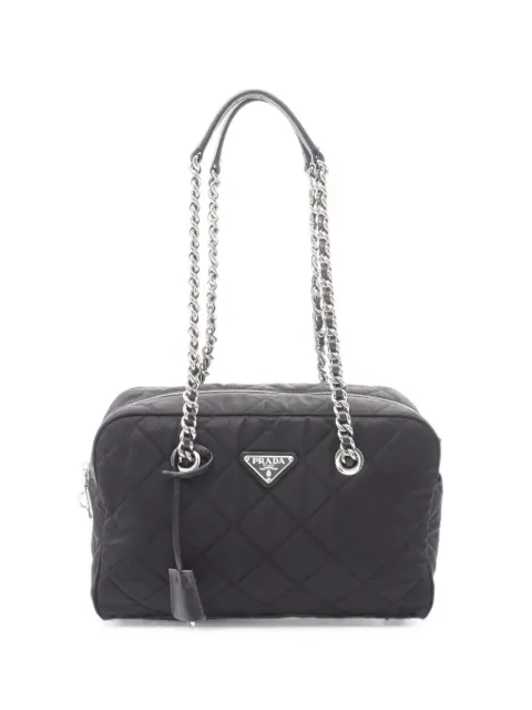 Prada Pre-Owned 2010s Tessuto Impuntu chain shoulder bag Black 1103016