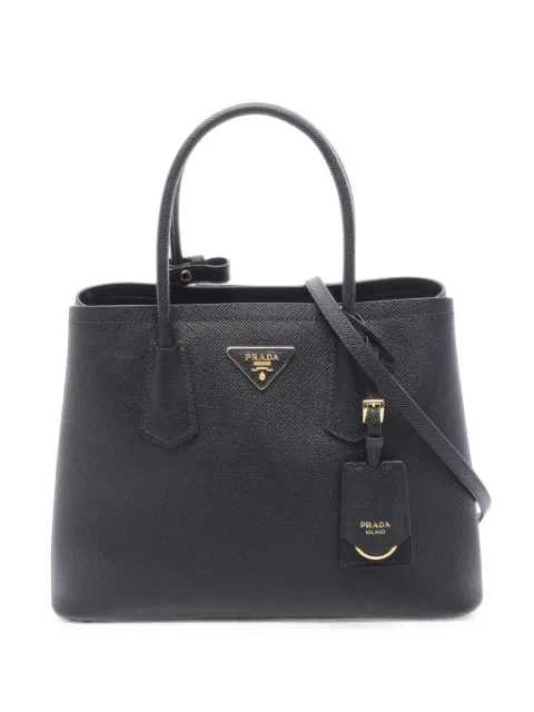 Prada Pre-Owned Saffiano leather Double tote bag Black 1102262