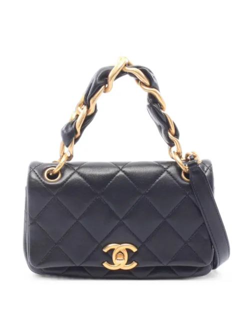 CHANEL Pre-Owned 2021-2022 Matelassé chain shoulder bag Black 110365931246703