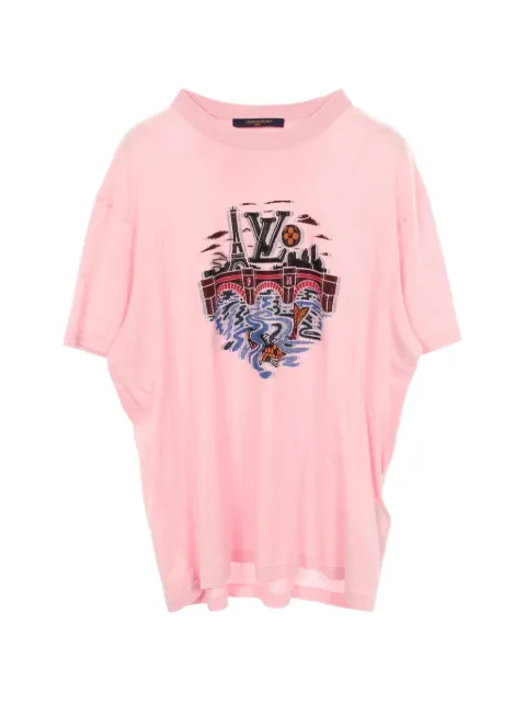 Louis Vuitton Pre-Owned 2010s intarsia graphic t-shirt Pink 1102865