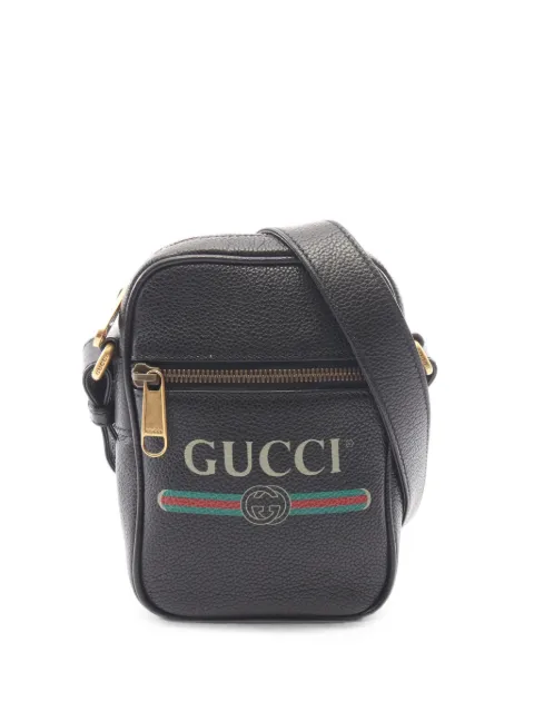 Gucci Pre-Owned 2010s Webbing leather shoulder bag Black 1102352