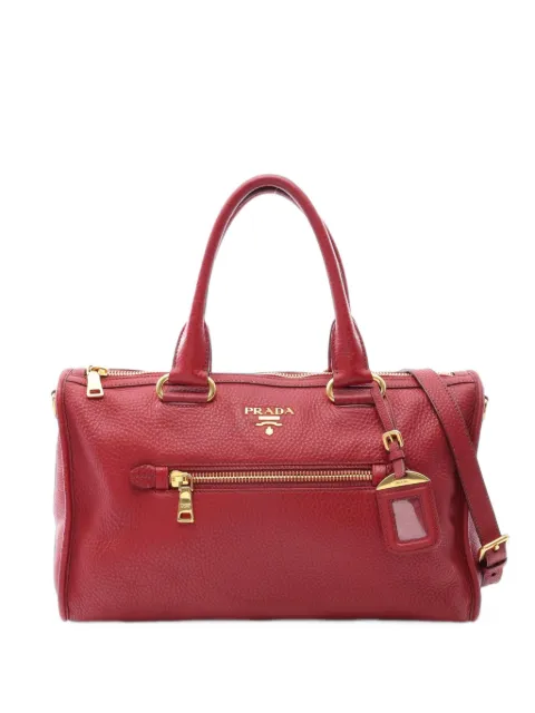 Prada Pre-Owned 2010s pebbled leather tote bag Red 1103148
