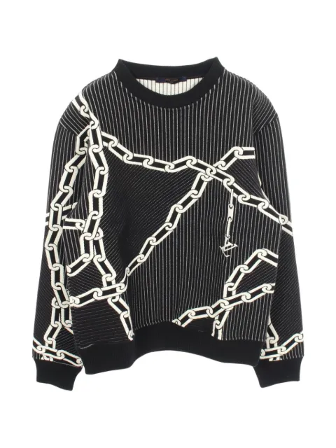 Louis Vuitton Pre-Owned 2010s chain-print quilted sweater Black 1102876
