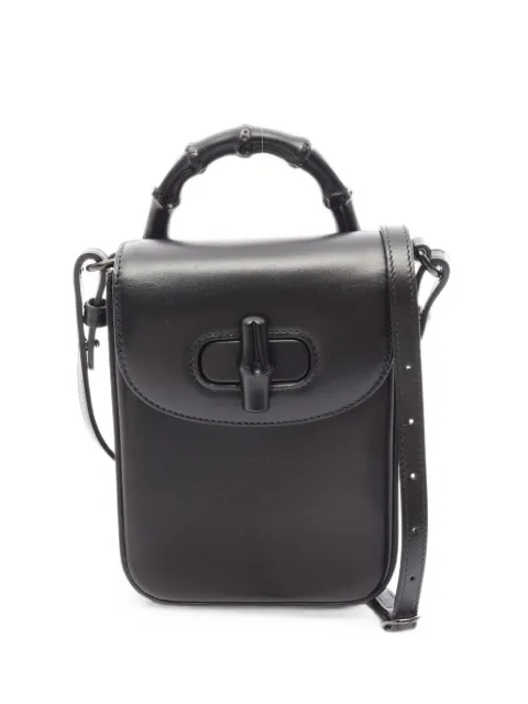 Gucci Pre-Owned 2010s Bamboo 2WAY cross body bag Black 1102532