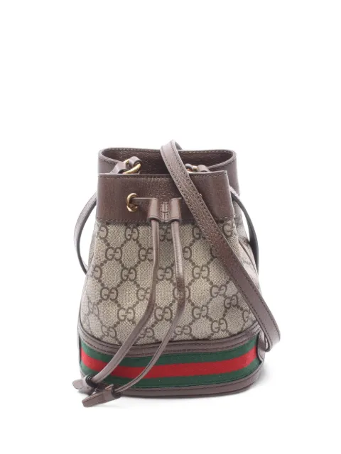 Gucci Pre-Owned 2020s mini Ophidia GG Supreme bucket bag Brown 1102039