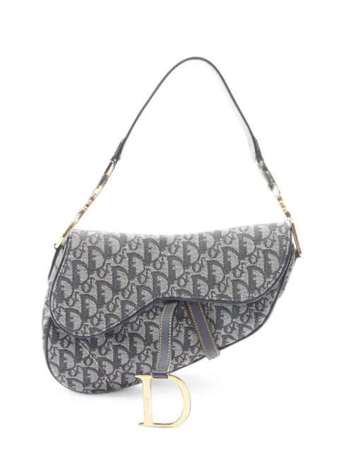 Christian Dior Pre-Owned 2010s Trotter Saddle shoulder bag Blue 1102998