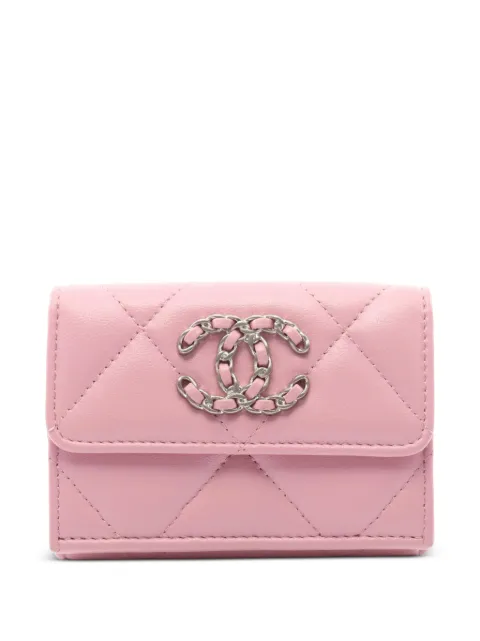 CHANEL Pre-Owned Dizeneuf quilted trifold wallet Pink 110209332060024