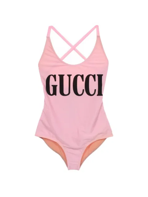 Gucci Pre-Owned 2020s logo swimsuit Pink 1082365