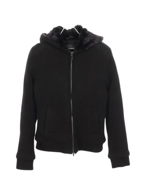Emporio Armani Pre-Owned 2000s hooded knit jacket Black 1065613