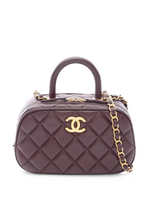CHANEL Pre-Owned 2021s mini Matelassé Bowling tote bag Brown 1103234J9KUHN95