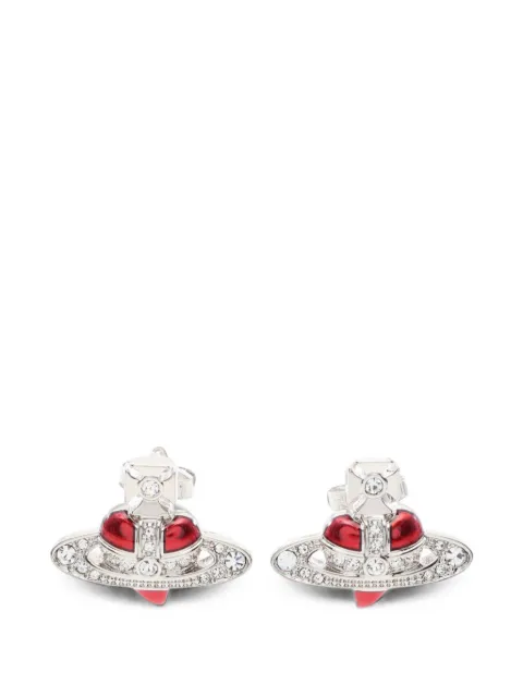 Vivienne Westwood Pre-Owned Diamante Heart Orb earrings Silver 1103267