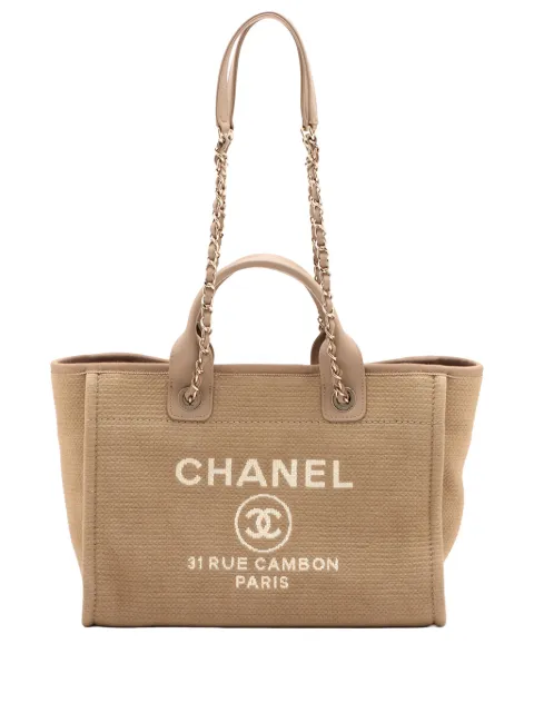 CHANEL Pre-Owned 2021-2026 Medium Canavs Deauville Tote satchel Neutrals UIHS9C8IZ2OH0NWP
