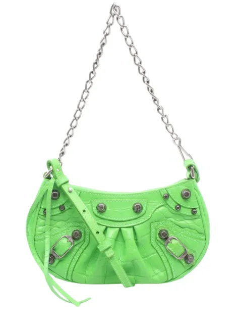 Balenciaga Pre-Owned 2018-2026 Mini Lambskin Motocross Le Cagole crossbody bag Green KDI8Z4I426K3ITBF