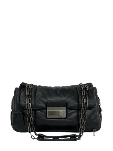Prada Pre-Owned 2013-2026 Nappa Bomber Flap shoulder bag Black VQ5LB5PU7ITL53TV