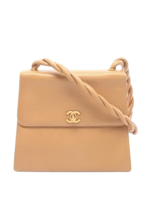CHANEL Pre-Owned 1997-1999 CC turn-lock shoulder bag Neutrals 11036825214427