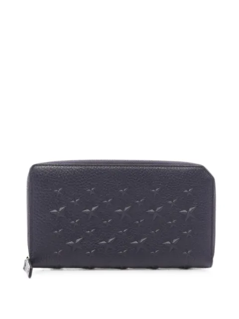 Jimmy Choo Pre-Owned 2010s Carnaby star-embossed wallet Blue 1103151