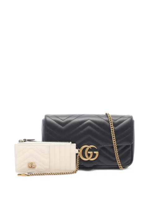 Gucci Pre-Owned GG Marmont chain shoulder bag Black 1102248