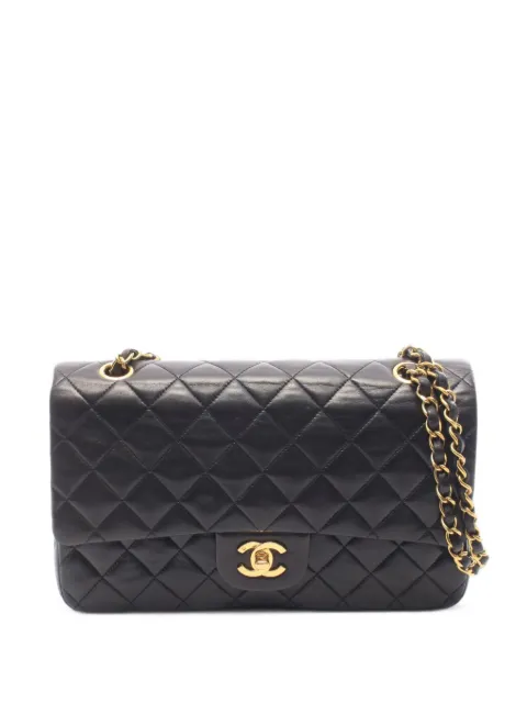 CHANEL Pre-Owned 1994-1996 Double Flap matelassé shoulder bag Black 11036103088048