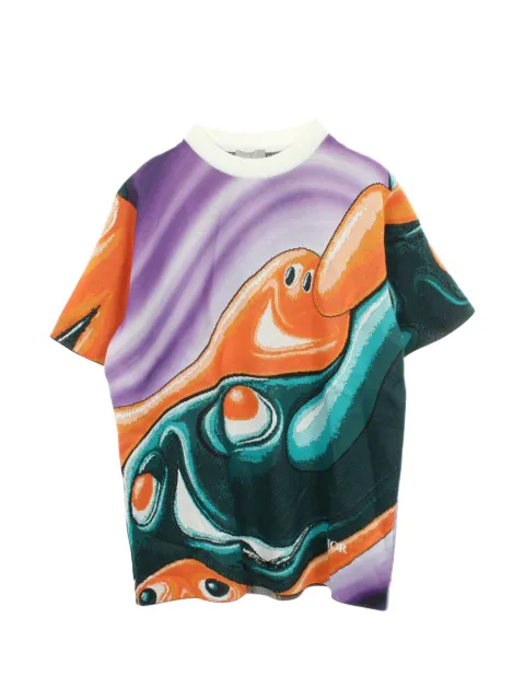 Christian Dior Pre-Owned x Kenny Scharf 2010s short-sleeve T-shirt Orange 1098753
