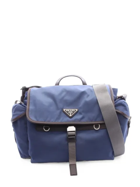 Prada Pre-Owned Re-Nylon flap shoulder bag Blue 1098295