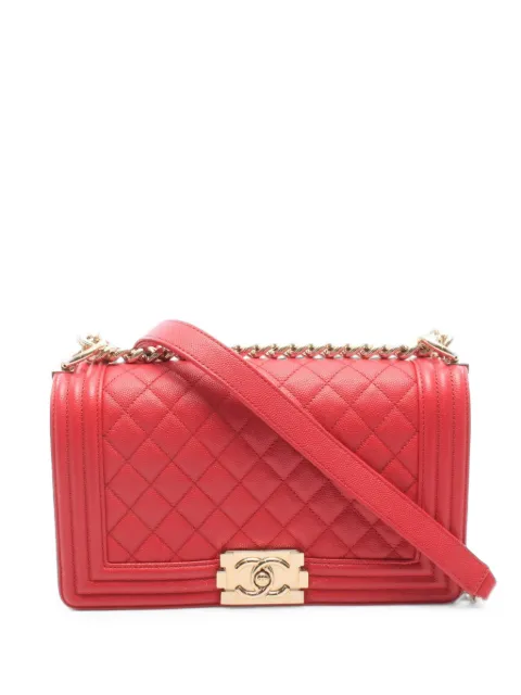 CHANEL Pre-Owned 2016-2017 Boy Chanel chain shoulder bag Pink 110324723624293