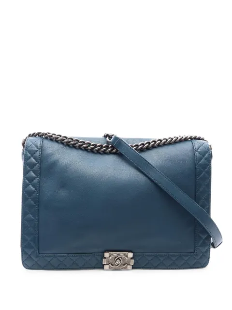 CHANEL Pre-Owned 2013-2014 Boy Chanel shoulder bag Blue 110213518945149