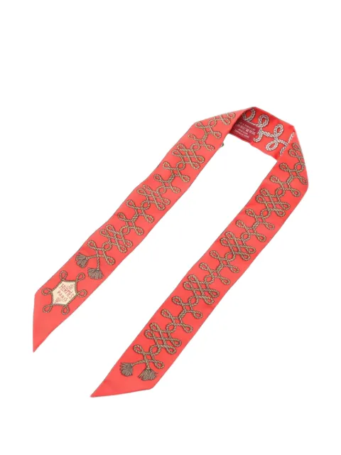 Hermès Pre-Owned 2020s Galons Et Brandebourgs ribbon scarf Red 1098968