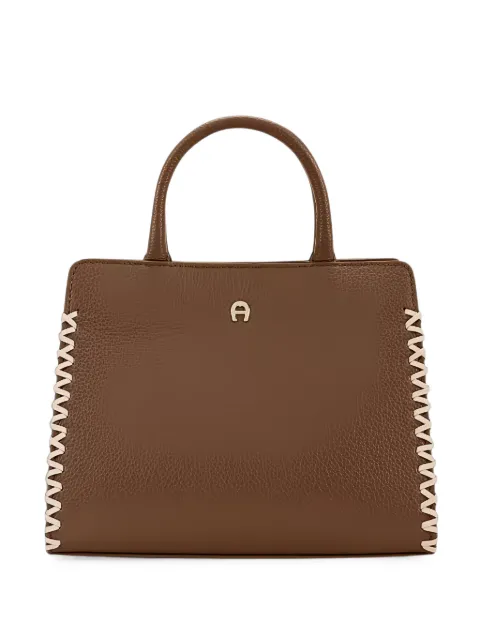 AIGNER S Cybill whipstitch-trim tote bag Brown 135078