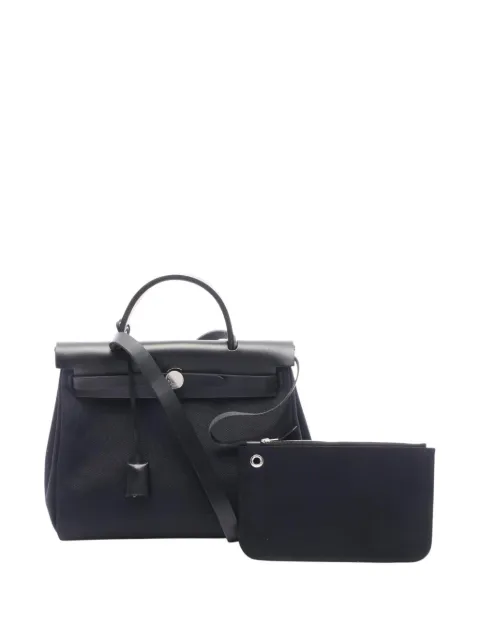 Hermès Pre-Owned 2023 Military Toile and Vache Hunter Herbag Zip 31 satchel Black 8312QR2WWTI5BGWZ
