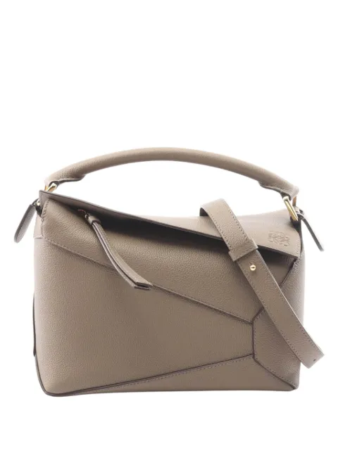 Loewe Pre-Owned 2010-2026 Small Calfskin Puzzle Edge satchel Grey PLGPUVHFN90ZL0AT