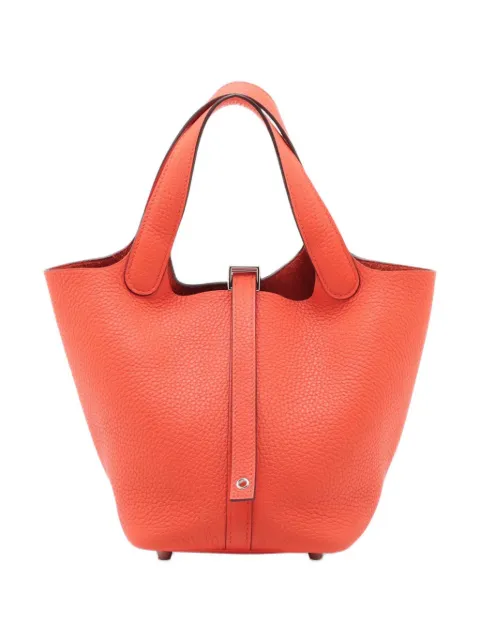 Hermès Pre-Owned 2023 Clemence Picotin Lock 18 handbag Orange FRBIHJYUFD8D5RYF