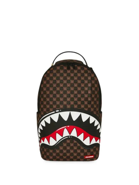 Sprayground Shark Mouth checkered backpack Brown 910B8634NSZ