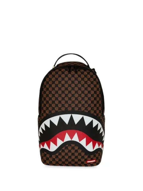 Sprayground Sharks In Paris checkered backpack Brown 910B8744NSZSHARKS