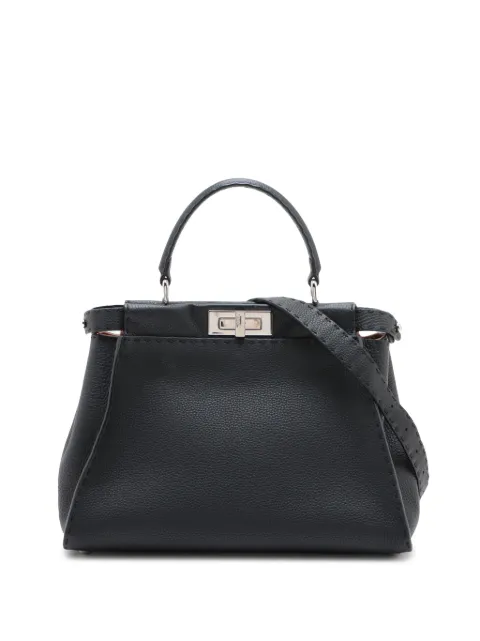 Fendi Pre-Owned 2010-2026 Medium Leather Selleria Peekaboo Iconic satchel Black SOX603CA2P528QKX