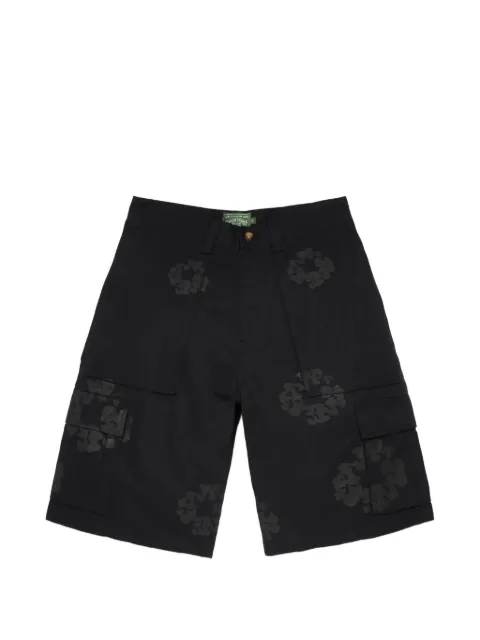 Denim Tears Mono Wreath cargo shorts Black CUSDTMONOCARGOBLK005