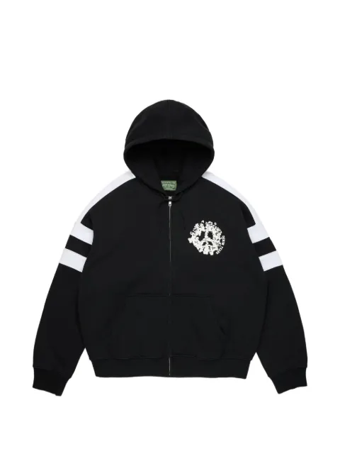 Denim Tears U paneled zip-up hoodie Black CUSDTUPANELZIPBLK008