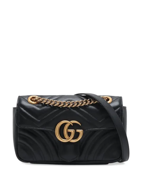 Gucci Pre-Owned 2016-2026 Small GG Marmont Matelasse Calfskin shoulder bag Black JBOXBLC7MMCPCRGP