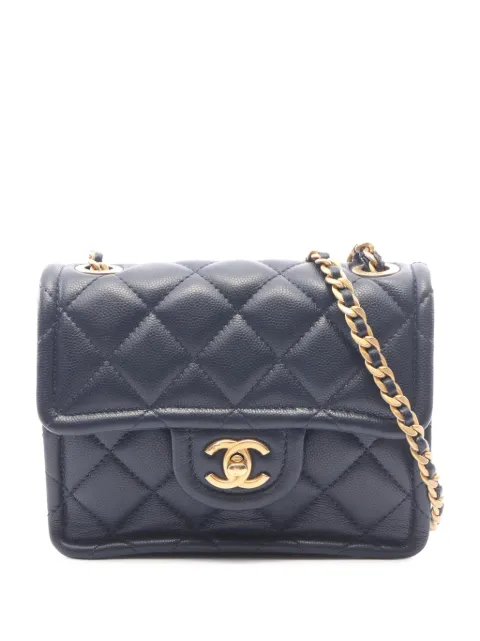 CHANEL Pre-Owned 2021 Mini Quilted Caviar Sweet Flap crossbody bag Blue 1Z48P8EI8T2XI698